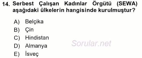 Ev Endüstrisi 2016 - 2017 Dönem Sonu Sınavı 14.Soru