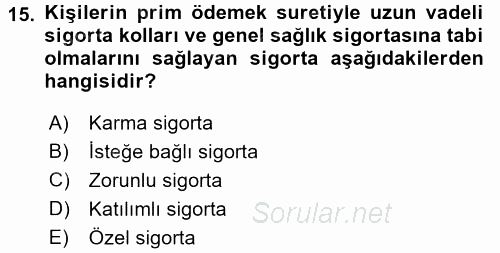 Ev Endüstrisi 2016 - 2017 Dönem Sonu Sınavı 15.Soru