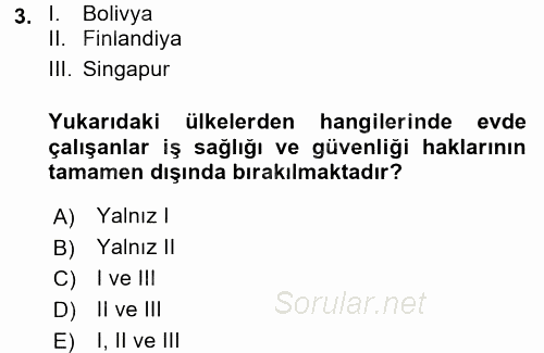 Ev Endüstrisi 2016 - 2017 Dönem Sonu Sınavı 3.Soru