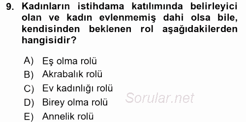 Ev Endüstrisi 2016 - 2017 Dönem Sonu Sınavı 9.Soru