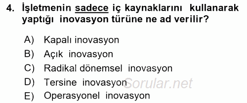 Girişimcilik 2017 - 2018 3 Ders Sınavı 4.Soru