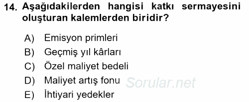 Bankaların Yönetimi Ve Denetimi 2015 - 2016 Ara Sınavı 14.Soru