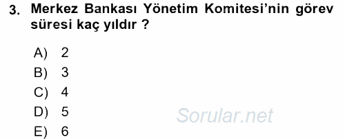 Bankaların Yönetimi Ve Denetimi 2015 - 2016 Ara Sınavı 3.Soru