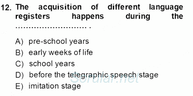 Dil Edinimi 2014 - 2015 Ara Sınavı 12.Soru