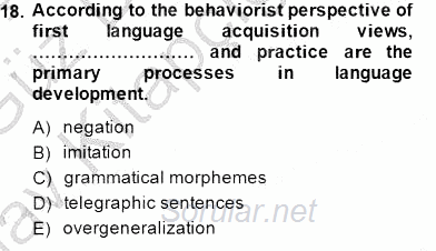 Dil Edinimi 2014 - 2015 Ara Sınavı 18.Soru
