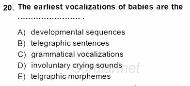 Dil Edinimi 2014 - 2015 Ara Sınavı 20.Soru