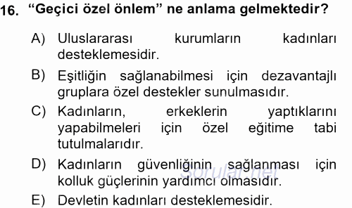 Sosyal Bilimlerde Temel Kavramlar 2015 - 2016 Ara Sınavı 16.Soru