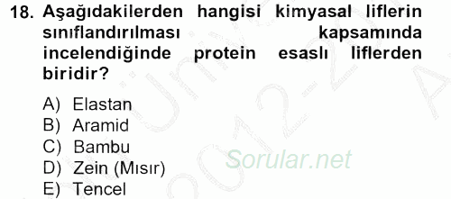 Moda Tasarım 2012 - 2013 Ara Sınavı 18.Soru