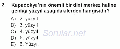 Türkiye´nin Kültürel Mirası 1 2012 - 2013 Ara Sınavı 2.Soru