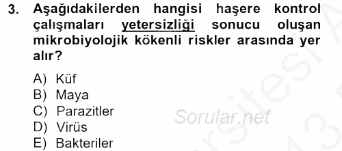 Gıda Bilimi ve Teknolojisi 2012 - 2013 Dönem Sonu Sınavı 3.Soru