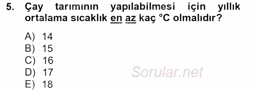 Gıda Bilimi ve Teknolojisi 2012 - 2013 Dönem Sonu Sınavı 5.Soru