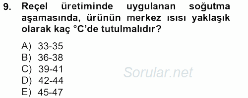 Gıda Bilimi ve Teknolojisi 2012 - 2013 Dönem Sonu Sınavı 9.Soru