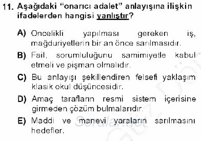 Kriminoloji 2013 - 2014 Dönem Sonu Sınavı 11.Soru