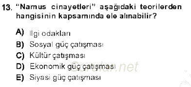 Kriminoloji 2013 - 2014 Dönem Sonu Sınavı 13.Soru