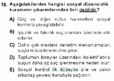 Kriminoloji 2013 - 2014 Dönem Sonu Sınavı 15.Soru