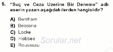 Kriminoloji 2013 - 2014 Dönem Sonu Sınavı 5.Soru