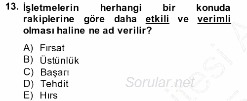 Halkla İlişkiler 2014 - 2015 Ara Sınavı 13.Soru