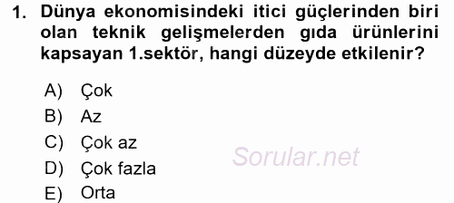Ekonominin Güncel Sorunları 2015 - 2016 Ara Sınavı 1.Soru