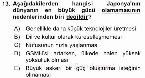 Ekonominin Güncel Sorunları 2015 - 2016 Ara Sınavı 13.Soru