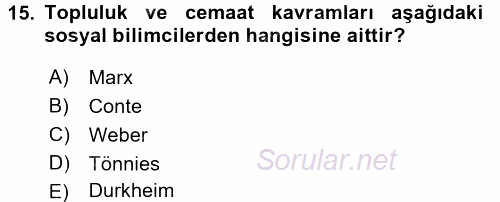 Ekonominin Güncel Sorunları 2015 - 2016 Ara Sınavı 15.Soru