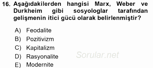 Ekonominin Güncel Sorunları 2015 - 2016 Ara Sınavı 16.Soru