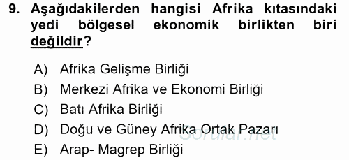 Ekonominin Güncel Sorunları 2015 - 2016 Ara Sınavı 9.Soru