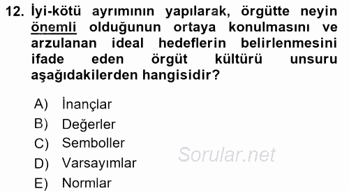 Müşteri İlişkileri Yönetimi 2015 - 2016 Dönem Sonu Sınavı 12.Soru