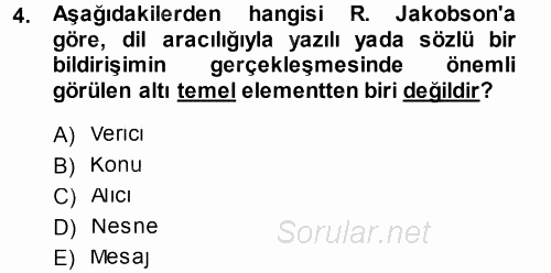 Eleştiri Tarihi 2013 - 2014 Tek Ders Sınavı 4.Soru