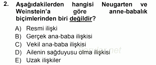Aile İçi Uyumlu Etkileşim 2014 - 2015 Ara Sınavı 2.Soru