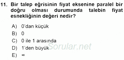 İktisada Giriş 1 2015 - 2016 Ara Sınavı 11.Soru