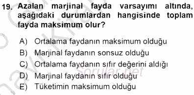 İktisada Giriş 1 2015 - 2016 Ara Sınavı 19.Soru