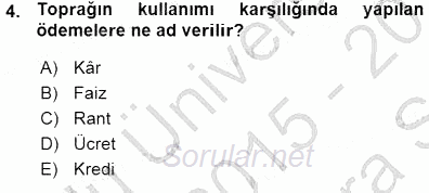 İktisada Giriş 1 2015 - 2016 Ara Sınavı 4.Soru