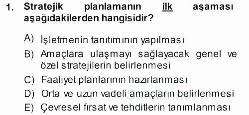 Perakende Yönetimi 2014 - 2015 Dönem Sonu Sınavı 1.Soru