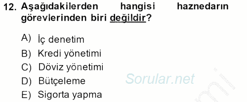 Perakende Yönetimi 2014 - 2015 Dönem Sonu Sınavı 12.Soru