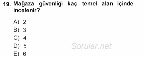 Perakende Yönetimi 2014 - 2015 Dönem Sonu Sınavı 19.Soru
