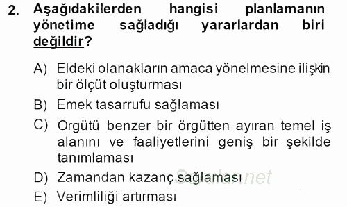 Perakende Yönetimi 2014 - 2015 Dönem Sonu Sınavı 2.Soru