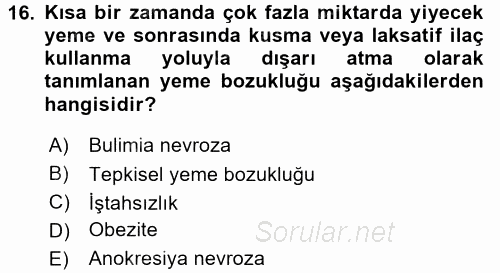 Anne Baba Eğitimi Ve Danışmanlık Hizmetleri 2017 - 2018 Dönem Sonu Sınavı 16.Soru