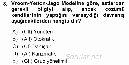 Sosyal Psikoloji 2 2017 - 2018 Ara Sınavı 8.Soru