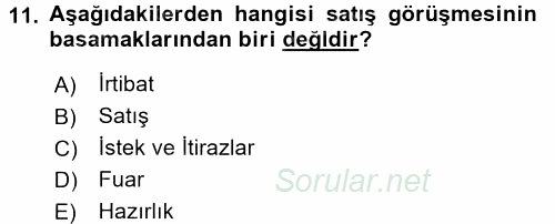 Reklamcılık 2017 - 2018 Ara Sınavı 11.Soru