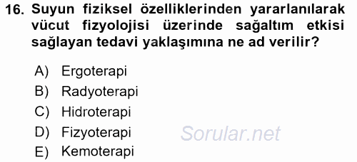 Fiziksel Rehabilitasyon 2016 - 2017 Dönem Sonu Sınavı 16.Soru