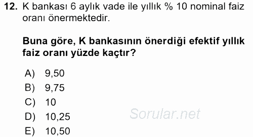 Matematiksel İktisat 2016 - 2017 Ara Sınavı 12.Soru