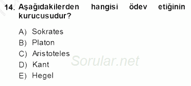 Veteriner Hizmetleri Mevzuatı ve Etik 2014 - 2015 Dönem Sonu Sınavı 14.Soru