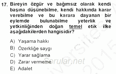 Veteriner Hizmetleri Mevzuatı ve Etik 2014 - 2015 Dönem Sonu Sınavı 17.Soru