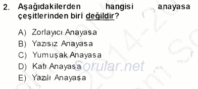 Veteriner Hizmetleri Mevzuatı ve Etik 2014 - 2015 Dönem Sonu Sınavı 2.Soru