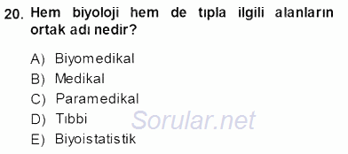 Veteriner Hizmetleri Mevzuatı ve Etik 2014 - 2015 Dönem Sonu Sınavı 20.Soru
