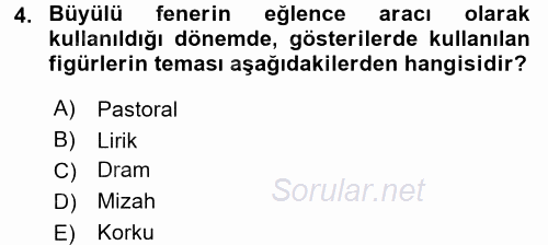 Hareketli Görüntünün Tarihi 2015 - 2016 Ara Sınavı 4.Soru