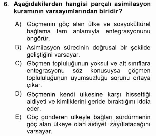 Yeni Toplumsal Hareketler 2017 - 2018 Dönem Sonu Sınavı 6.Soru