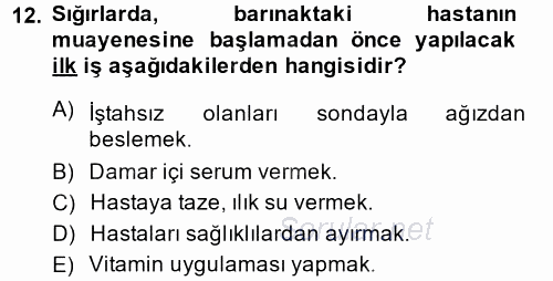 Temel Klinik Bilgisi 2014 - 2015 Dönem Sonu Sınavı 12.Soru