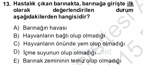 Temel Klinik Bilgisi 2014 - 2015 Dönem Sonu Sınavı 13.Soru