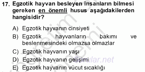 Temel Klinik Bilgisi 2014 - 2015 Dönem Sonu Sınavı 17.Soru